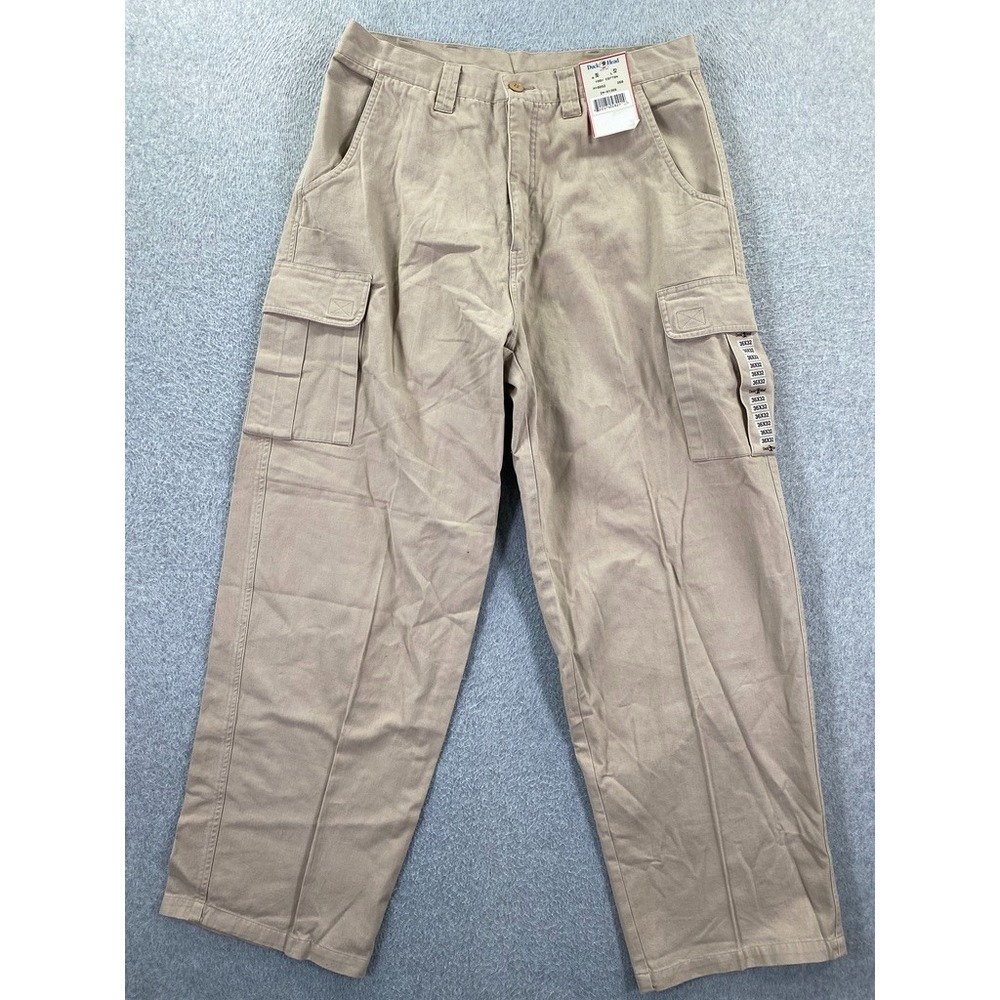 Duck Head Twill Cargo Pants Mens 36x32 (Fits 34x30) Beige Utility Work NWT